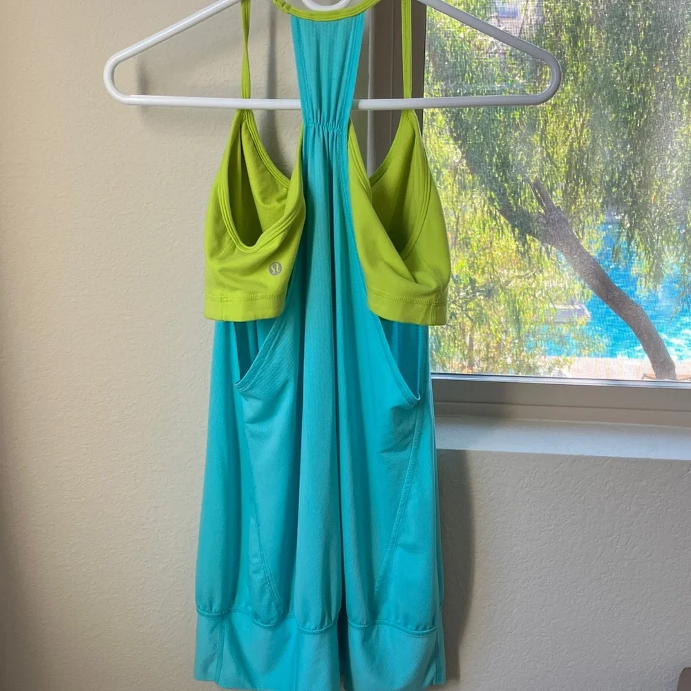 lululemon athletica Turquoise and Lime Green Tank Top - Picture 2 of 6